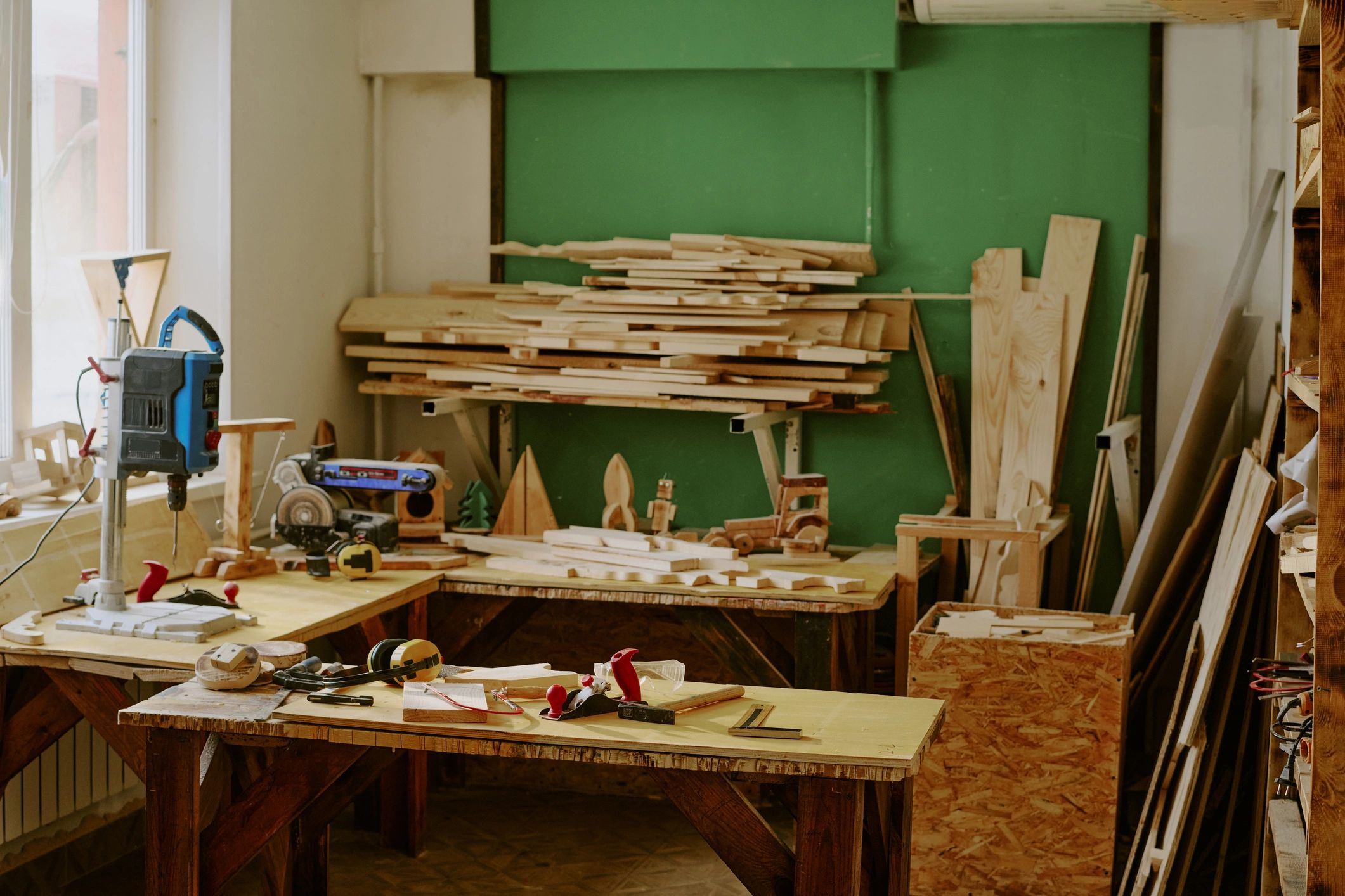 Leathercraft-inspired maker workspace for a handcrafted pattern brand