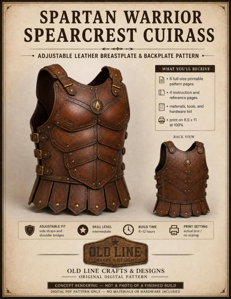 Leather Cuirass Pattern PDF, Adjustable Spartan Cosplay Armor + Bonus Customization Pack