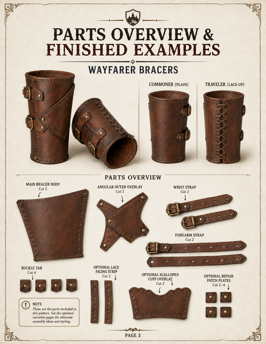 Leather Bracer Pattern PDF - Beginner Medieval Vambraces for Ren Faire & LARP - Image 2