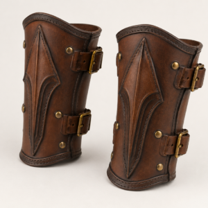 finished pair of Spearcrest Bracers on a clean background