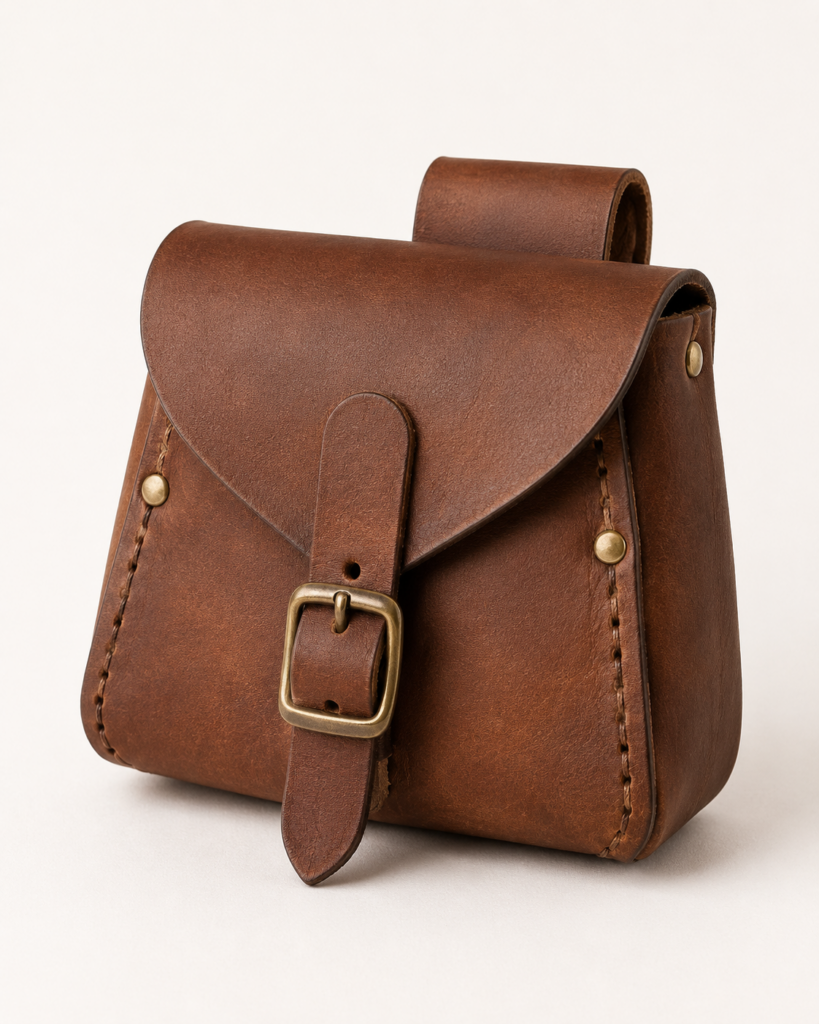 Hero - Old Line Crafts & Designs Brown leather belt pouch render on clean background