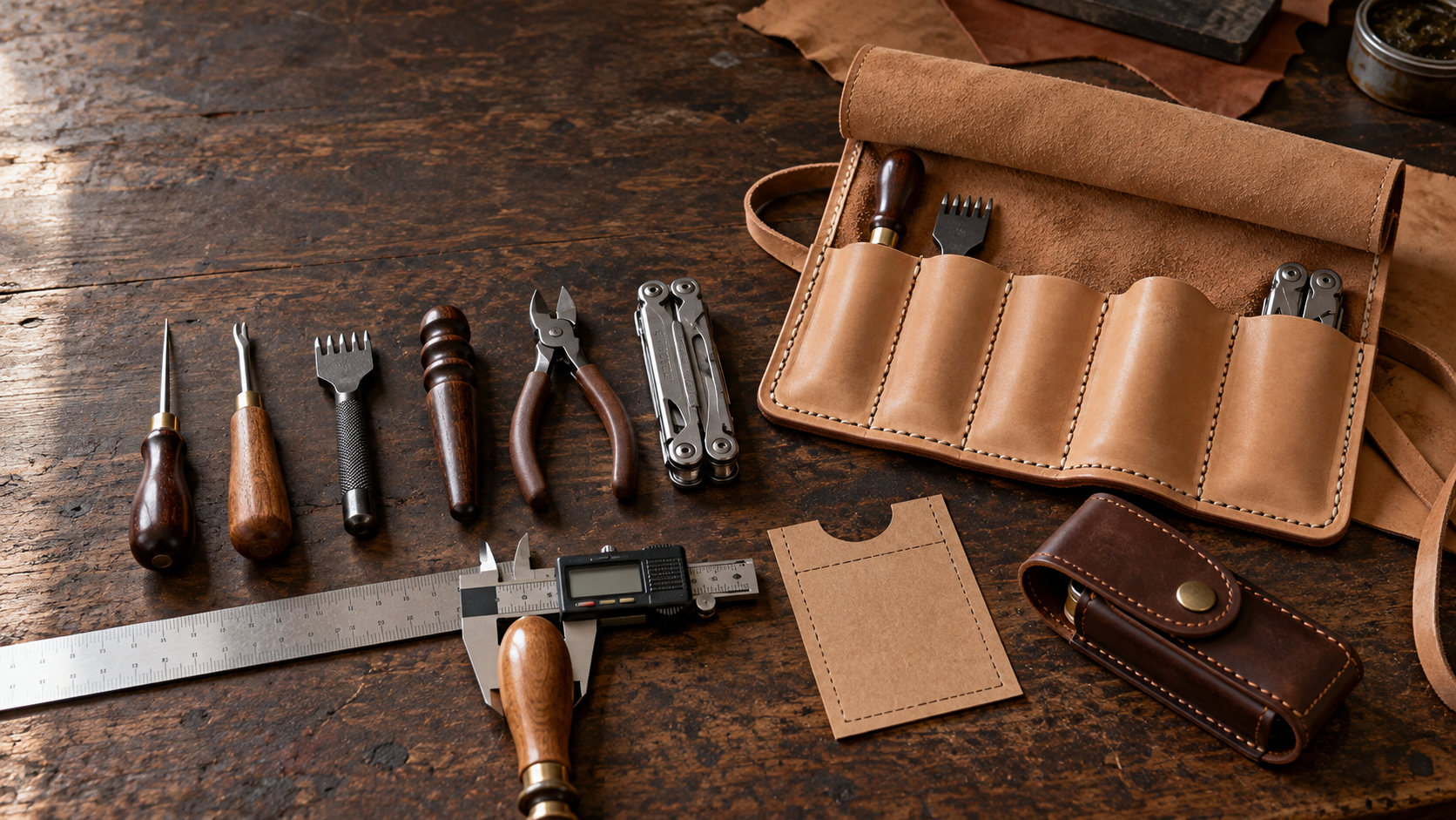 How to Measure Tools for a Leather Tool Roll or Sheath