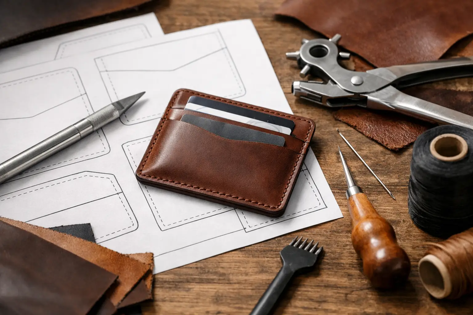 Choose a Printable Leather Card Holder Template