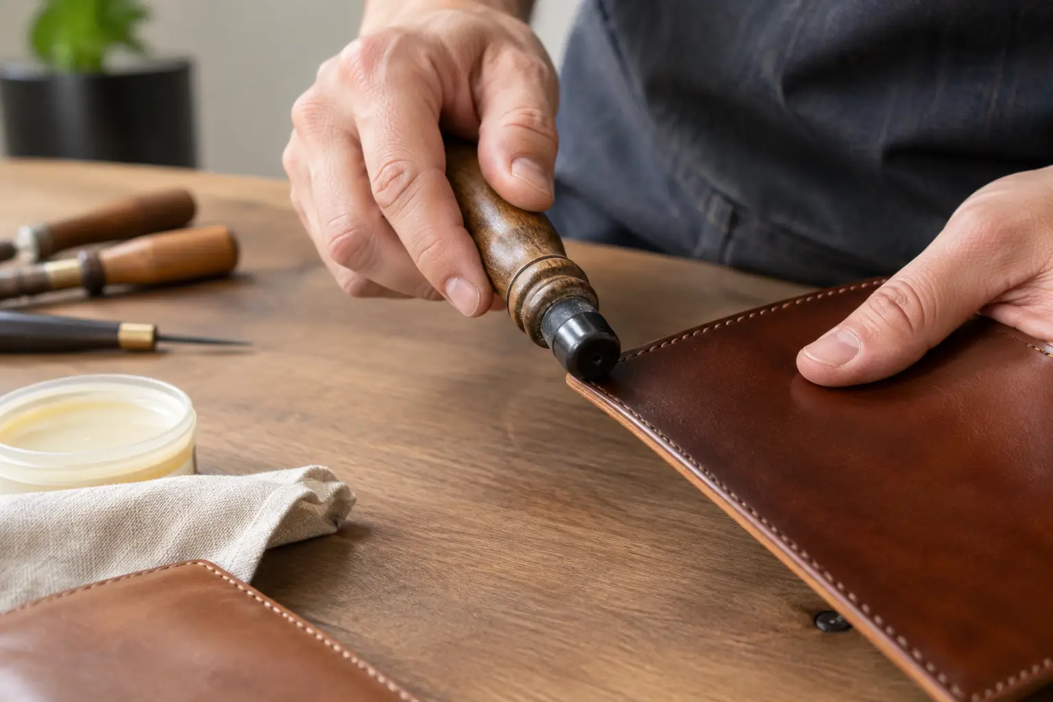 Leather Edge Burnishing for a Cleaner Finish