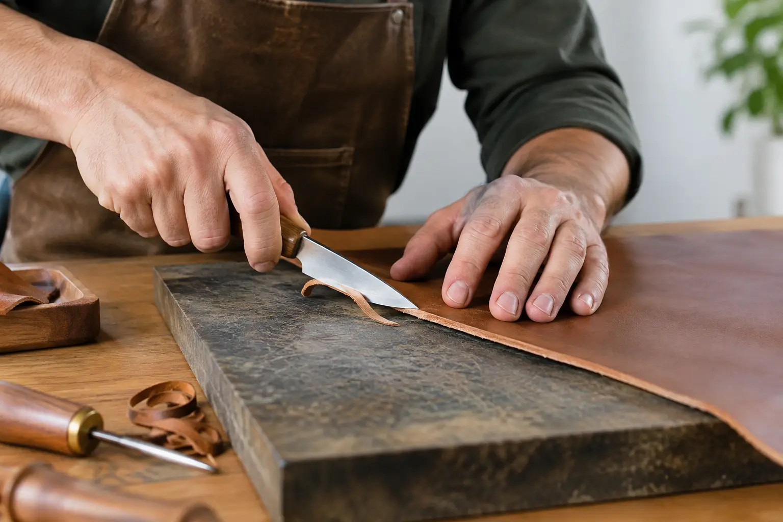 How to Skive Leather Safely at Your Bench - Old Line Crafts & Designs How to Skive Leather Safely at Your Bench